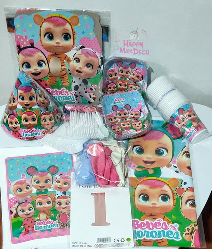 Kit De Decoración Infantil Bebés Llorones, Para 24 Personas.