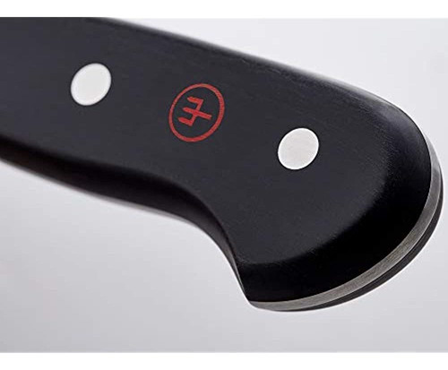 Cuchillo Wüsthof Santoku Clásico Negro Filo Hueco Acero Inoxidable