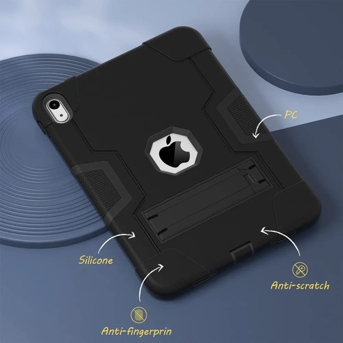 Funda Rígida Para Tablet Yapanizcel Uso Rudo, 3 En 1, Reforzada Color Negro