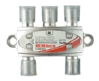 Splitter Divisor Coaxial De 4 Vías Miyako 5-2400 Mhz Calidad