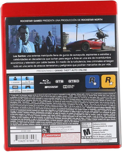 Grand Theft Auto V Standard Edition Ps3 Nuevo Sellado