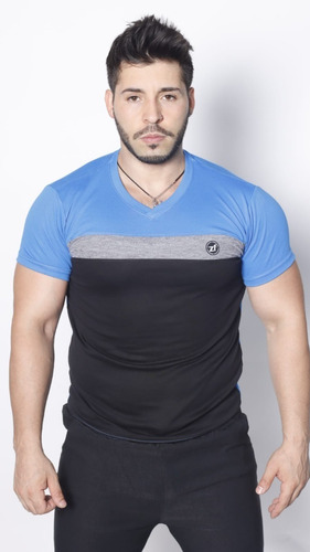 Polera Algodon Tricolor Hombre 