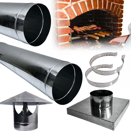 Kit Para Churrasqueira Chaminé Preto contiene 6 piezas