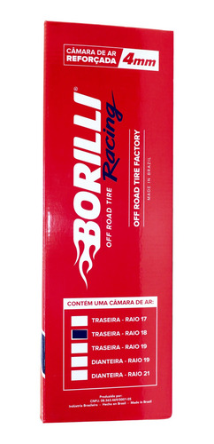 Imagem 2 de 6 de Camara Ar Moto Borilli Reforcada 4mm Aro 18 Trilha Motocross