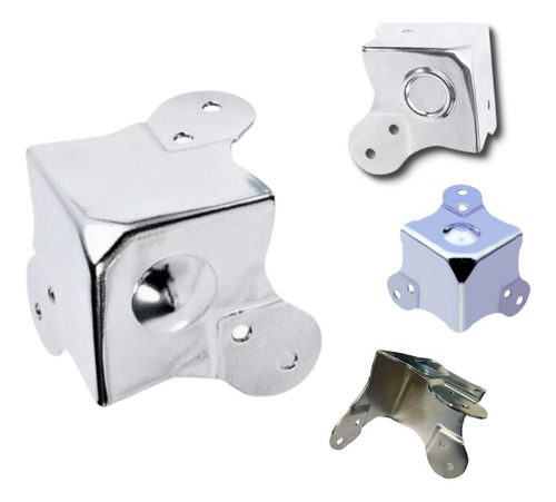 Set 8 Esquineros Cubo Grande Cromado Flycase Mod. Cg3209