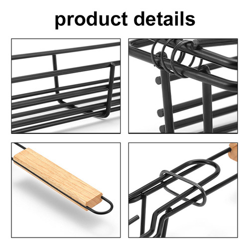 Cesta Portátil Para Asar Barbacoa Con Mango De Madera Para S