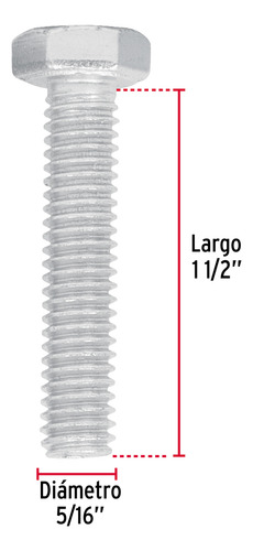 Bolsa De 50 Tornillos 5/16''x1-1/2''tipo Máquina Fiero 44568