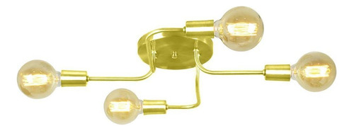 Lustre Sputnik Aranha 4 Braços Dourado Quarto Sala Cozinha 110v/220v