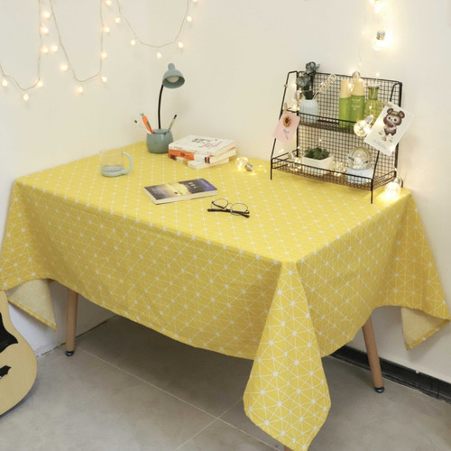 Square Checkered Tablecloth Furniture Table Dust-proof Decor