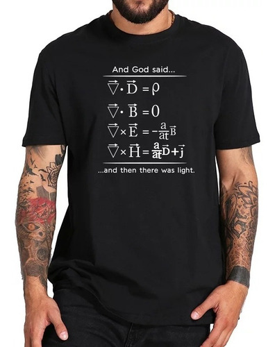 Camiseta Unisex Horma Recta Matemática God Creation Negro