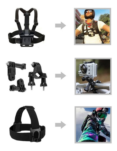 Imagen 5 de 10 de Kit Valija Maletin 64 Accesorios Gopro 8 9 10 11 Sjcam