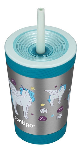 Vaso Para Niños De Acero 13oz Contigo C/pitillo Antiderrame 