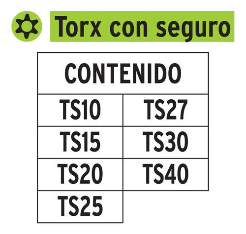 Juego De 7 Puntas Torx Combinadas C/seguro Largo 2 , Truper