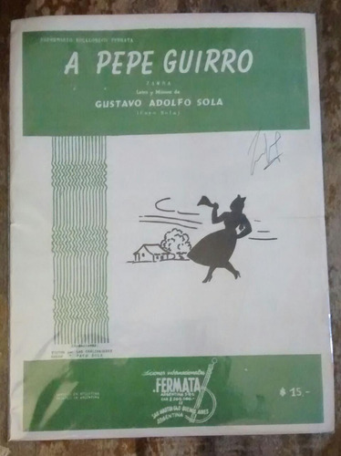 Partitura A Pepe Guirro Zamba Gustavo Adolfo Sola