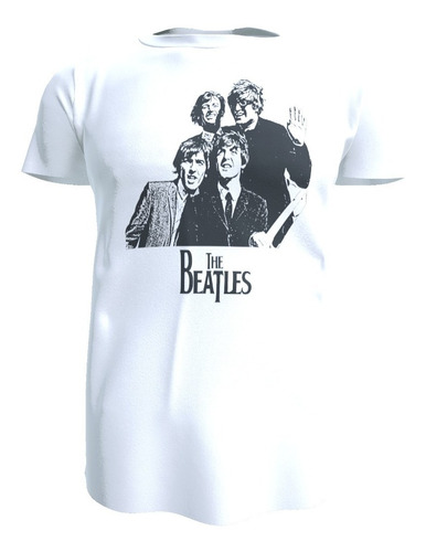 Polera The Beatles, Color Blanco Todas Tallas Hombre Y Mujer