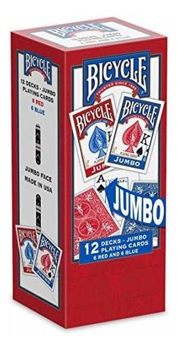 Bicycle Poker Size Jumbo Index Playing Cards (paquete De 12)