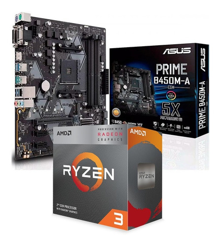 Combo Pc Amd Ryzen 3 3200g + Asus Prime B450m-a Csm Am4