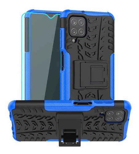 Funda Para Telefono Samsung Galaxy A12 Con Protector - Azul