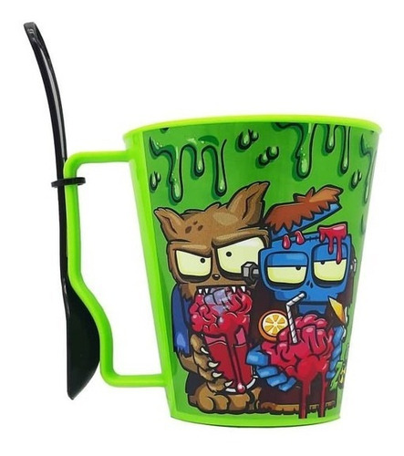 Taza Plastica Zombie Con Cuchara Cresko