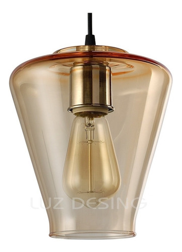 Colgante 1 Luz Vintage Antique Bronce Ambar Cuotas E-27