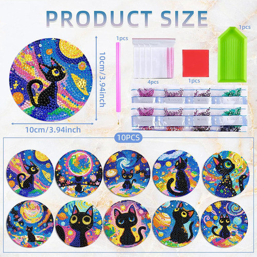 Dotzso 10 Posavasos De Pintura De Diamantes Posavasos De Art