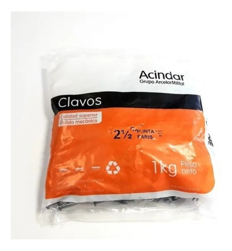 Acindar Clavos Punta Paris 2 1/2 Pulgadas X 20 Kg A Granel