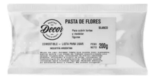 Pasta De Flores Decorcake X 200 Grs Cotillon Sergio Once