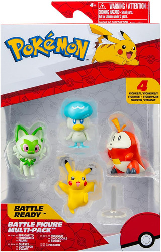 Paquete De 4 Figuras De Batalla Pokémon Paldea: Incluye Un R