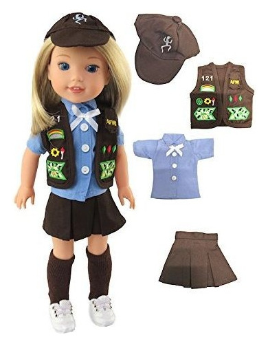 American Fashion World Brownie Scout - Uniforme Hecho Para .