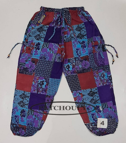 Imagen 4 de 6 de Pantalon Babucha Yoga Meditación Simil Patchwork Algodon Big