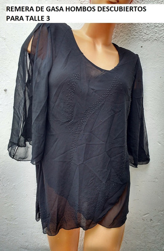 Remeras De Gasa Detalle De Mangas Con Aberturas Importada 3