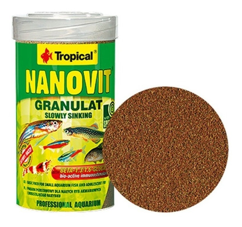 Ração Tropical Nanovit Granulat 70g Para Peixes Pequenos