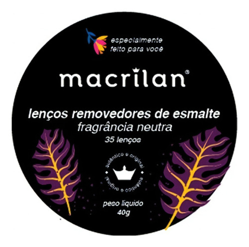 Lenços Re-01 Removedores De Esmalte Macrilan - Neutra