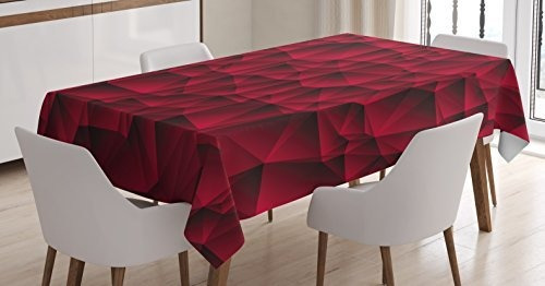 Ambesonne Maroon Tablecloth, Moderno Geométrico De La 74fjr