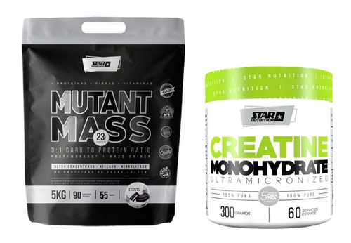 Combo Volumen Mutant Mass 5kg Creatina 300 Gr Star Nutrition