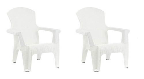 Set De 2 Sillones De Diseño Roma Ratan Jardin Pileta