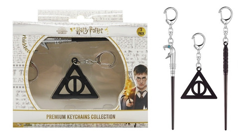 Harry Potter Pack X3 Llaveros Metal Coleccion Premiun Hp8300