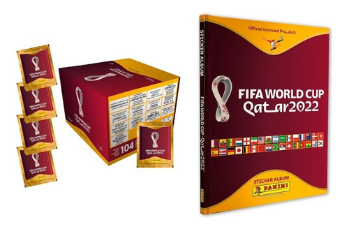 Álbum Mundial Qatar 2022 Pasta Dura + Caja 104 Sobres Panini