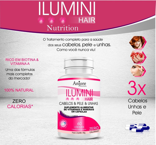 Complexo Vitamínico Ilumini Hair Cabelo Pele Unha Anjore 60c