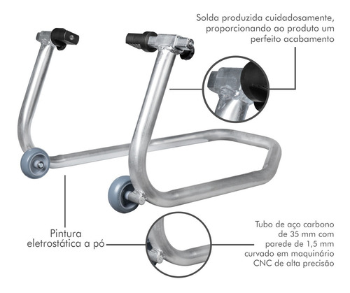 Imagem 6 de 10 de Cavalete Universal Traseiro Moto Falcon Cb 500x Nc 750x