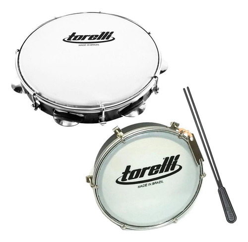 Kit Samba Pagode Percussão Pandeiro E Tamborim Baqueta