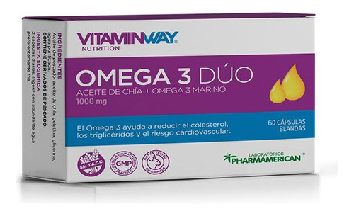 Vitaminway Omega 3 Duo X 60 Cap - Reduccion De Colesterol