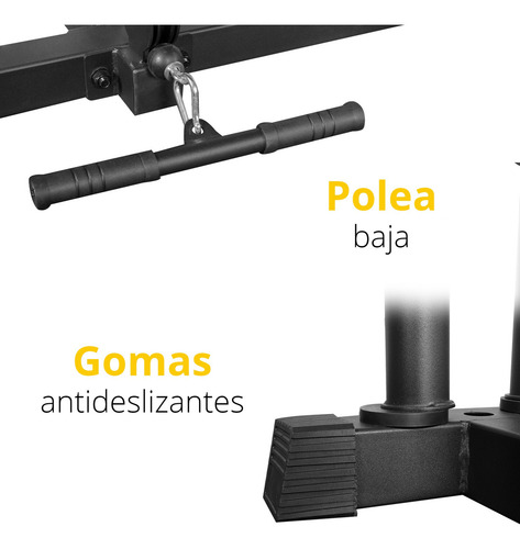 Power Rack Multifuncional Con Poleas Tayga Negro Negro