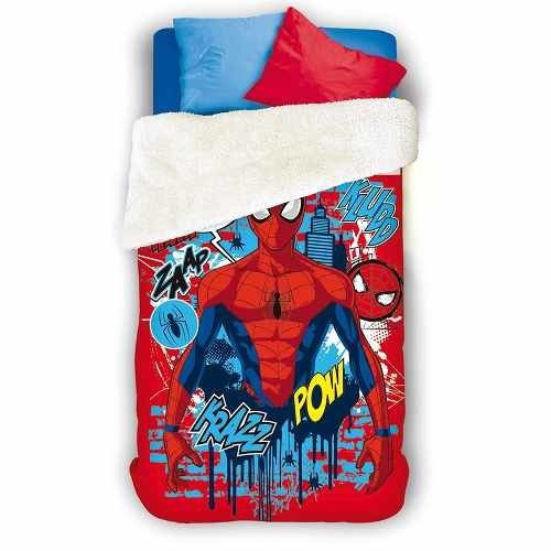 Edredón Lepper Spider Man sencillo diseño sublimado color rojo y azul y  blanco y negro | MercadoLibre