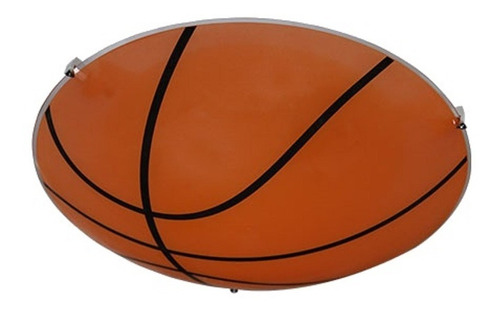 Lámpara Techo Decorativa Balón Basquetbol Niños Vidrio Maxxi Color Naranja