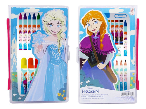 Set De Arte Frozen Disney Elsa Y Ana Cresko 42 Piezas