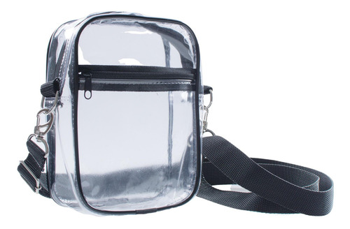 Bolsa Shoulder Bag Transparente Com Preto De Ombro Unissex