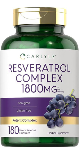 Resveratrol Complex 1800 Mg 180 Capsulas Carlyle