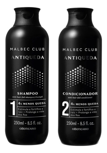 Shampoo Y Acondicionador Anticaída Malbec Club O Boticario