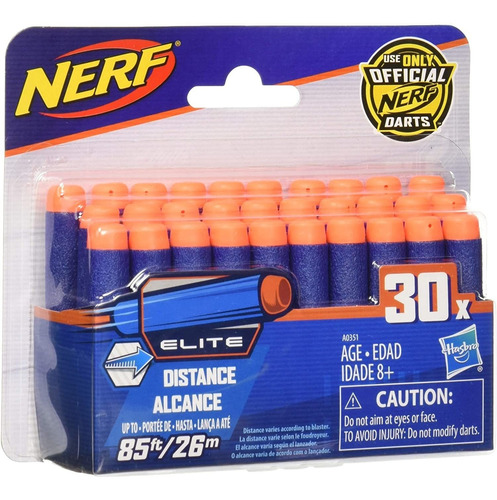 Recambio Nerf Darts Elite Blasters, Paquete De 30 Unidades,